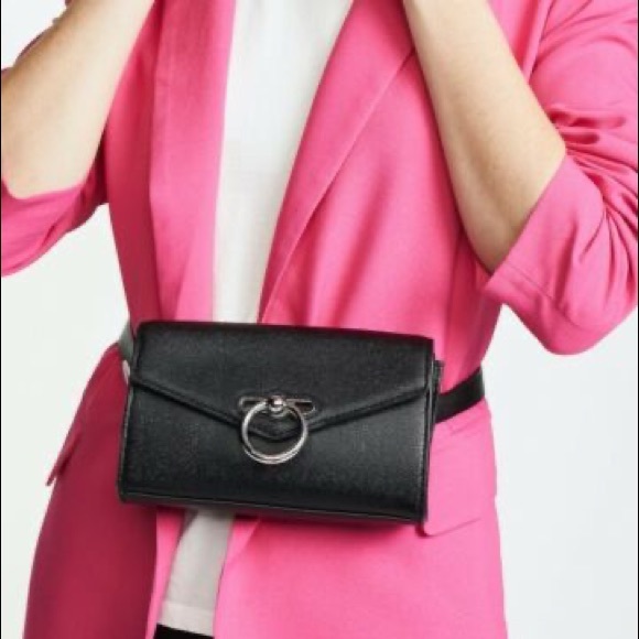 REBECCA MINKOFF Calfskin Jean Belt Bag Black - Picture 2 of 12